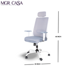 MGR HILITE WHITE HIGH BACK MESH OFFICE CHAIR