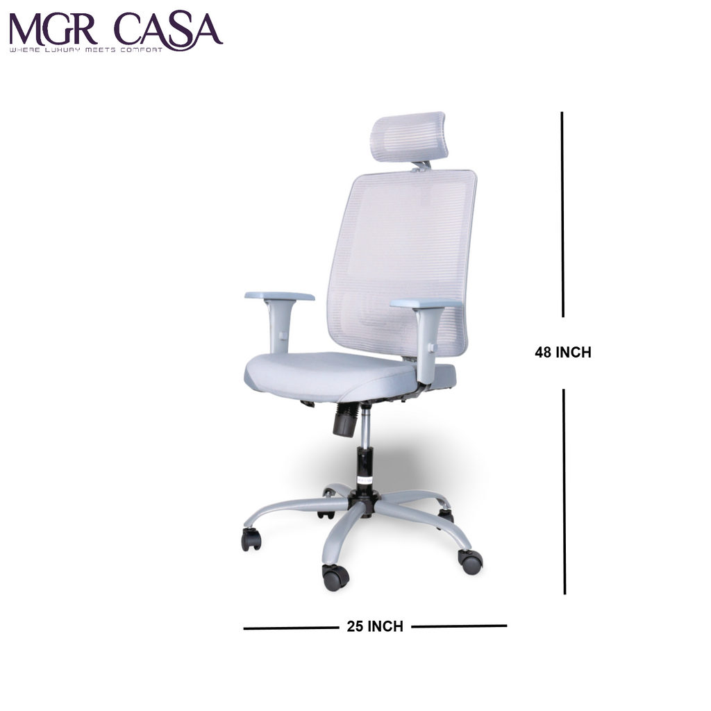 MGR RIO GREY HIGH BACK MESH OFFICE CHAIR