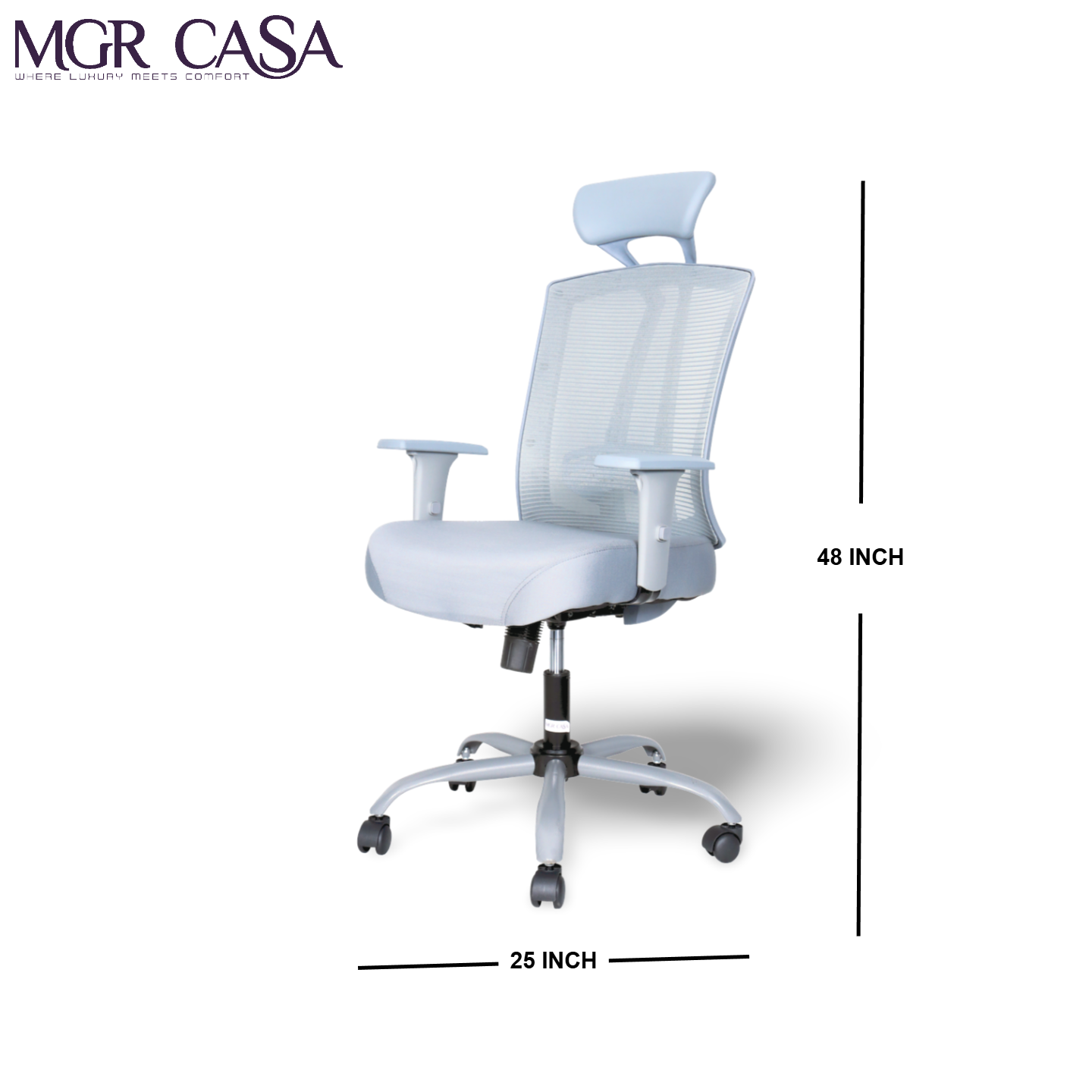 MGR VIBE GREY HIGH BACK MESH OFFICE CHAIR