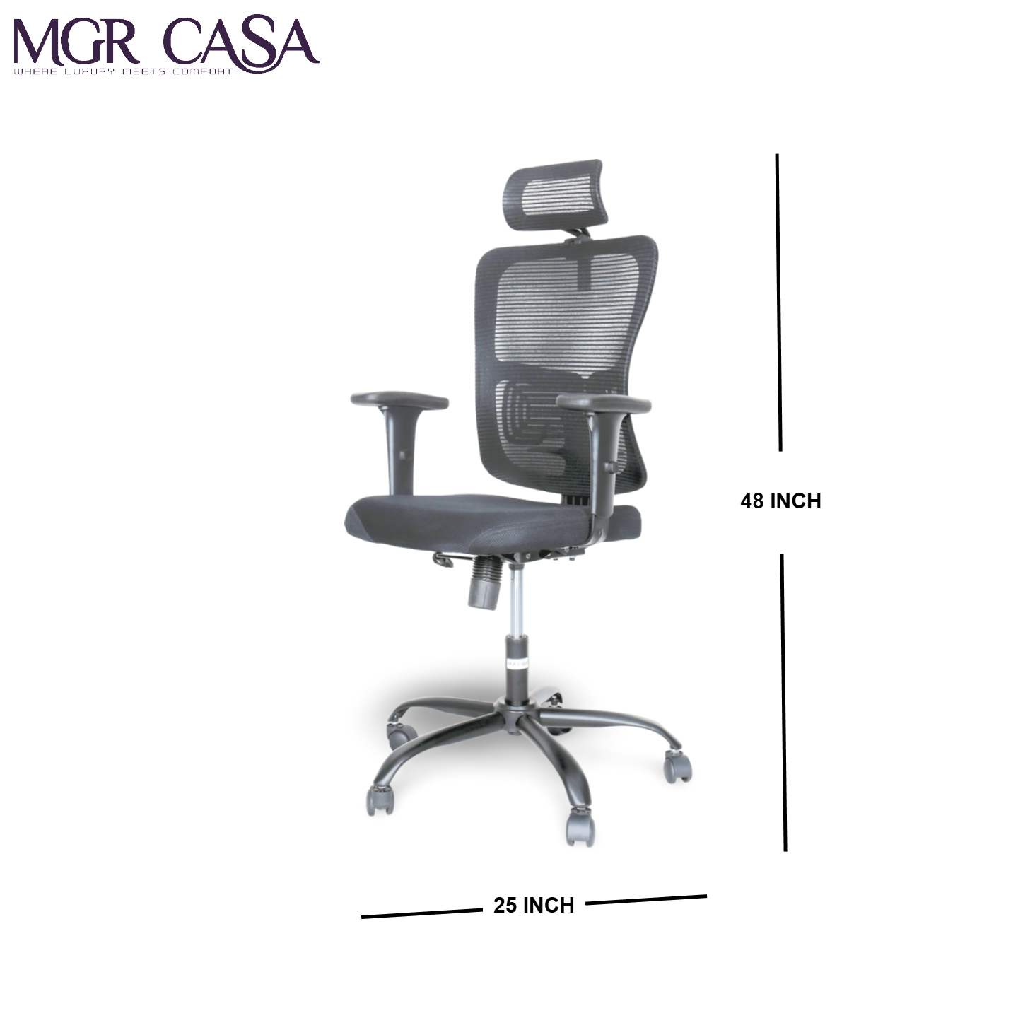 MGR VENTO BLACK HIGH BACK MESH OFFICE CHAIR