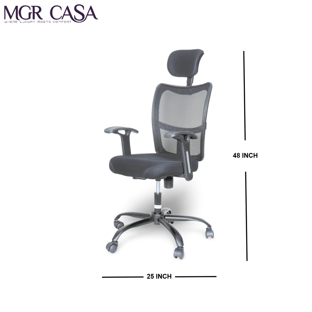 MGR BRIO BLACK HIGH BACK MESH OFFICE CHAIR