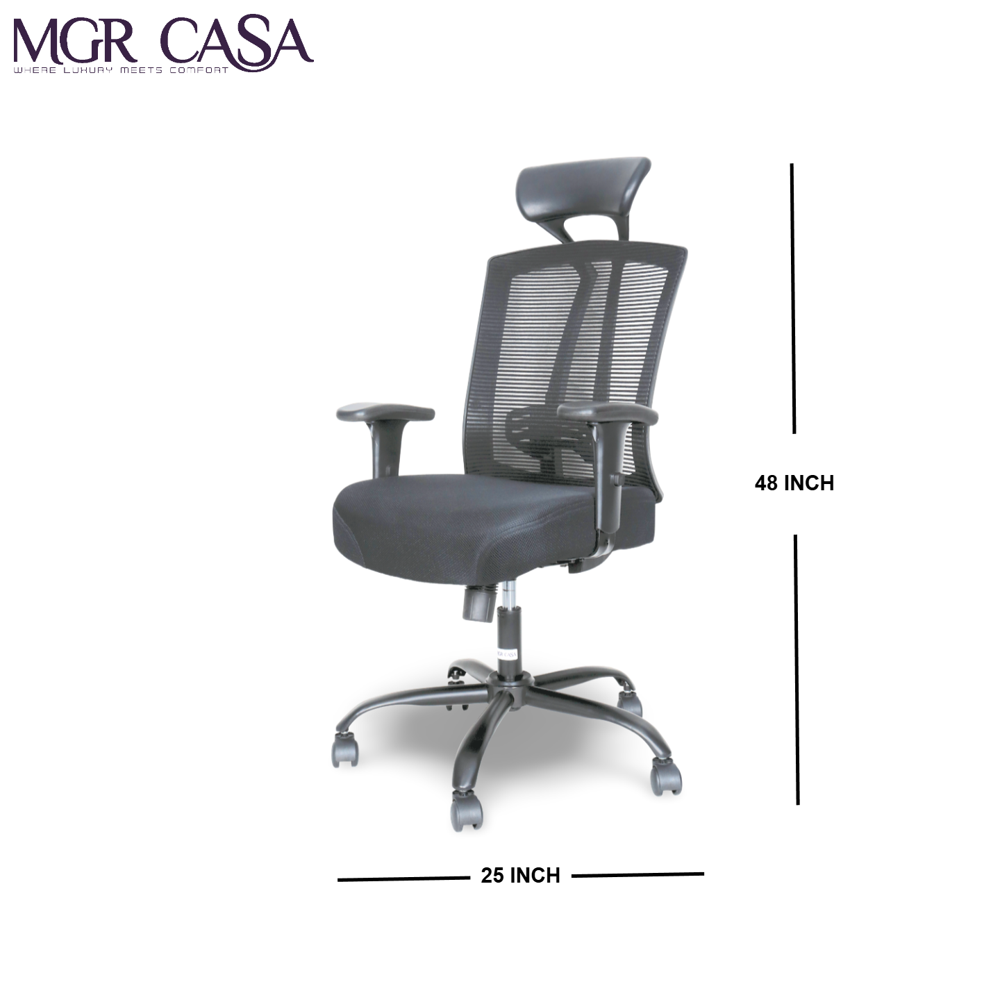 MGR VIBE BLACK HIGH BACK MESH OFFICE CHAIR