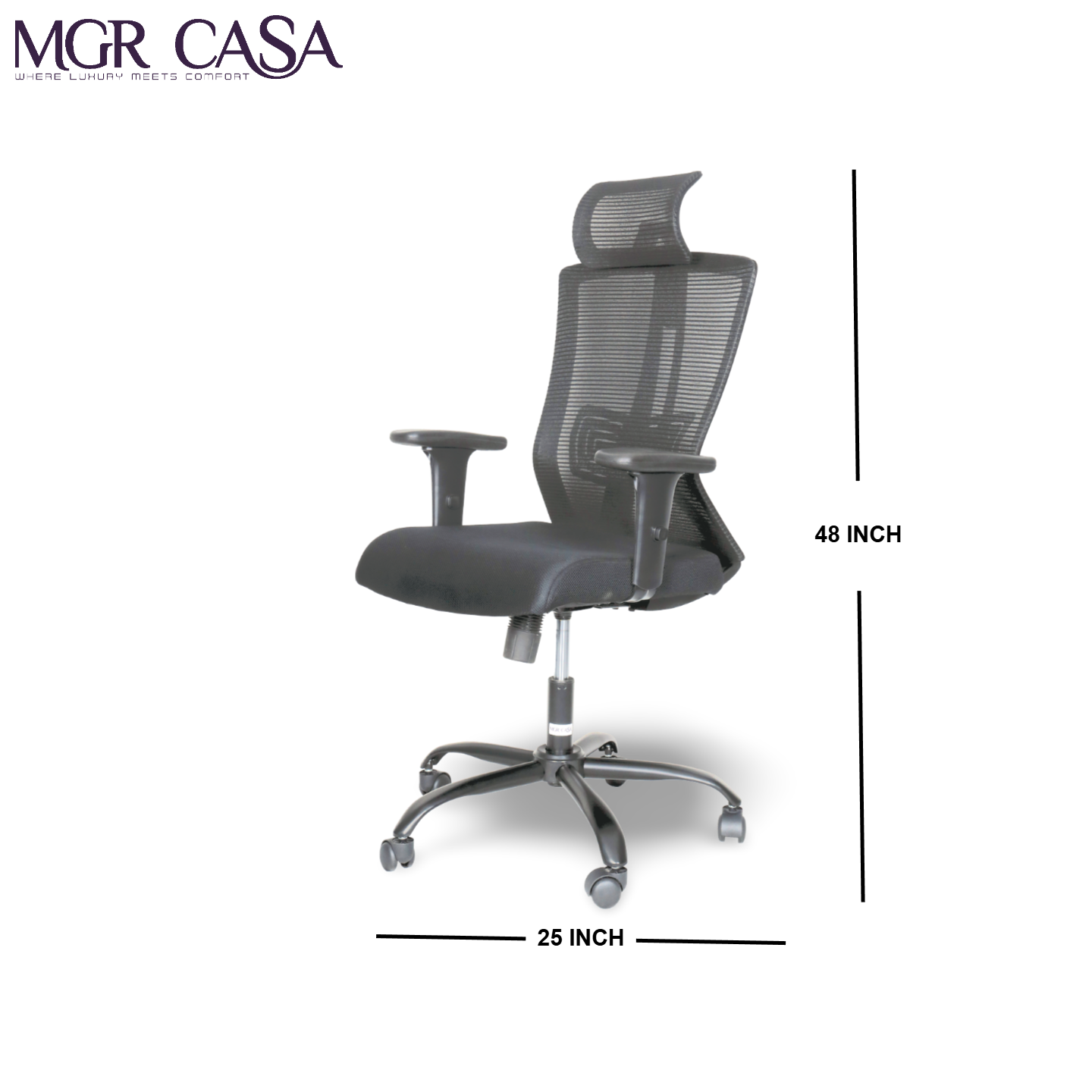 MGR EFFILE BLACK HIGH BACK MESH OFFICE CHAIR