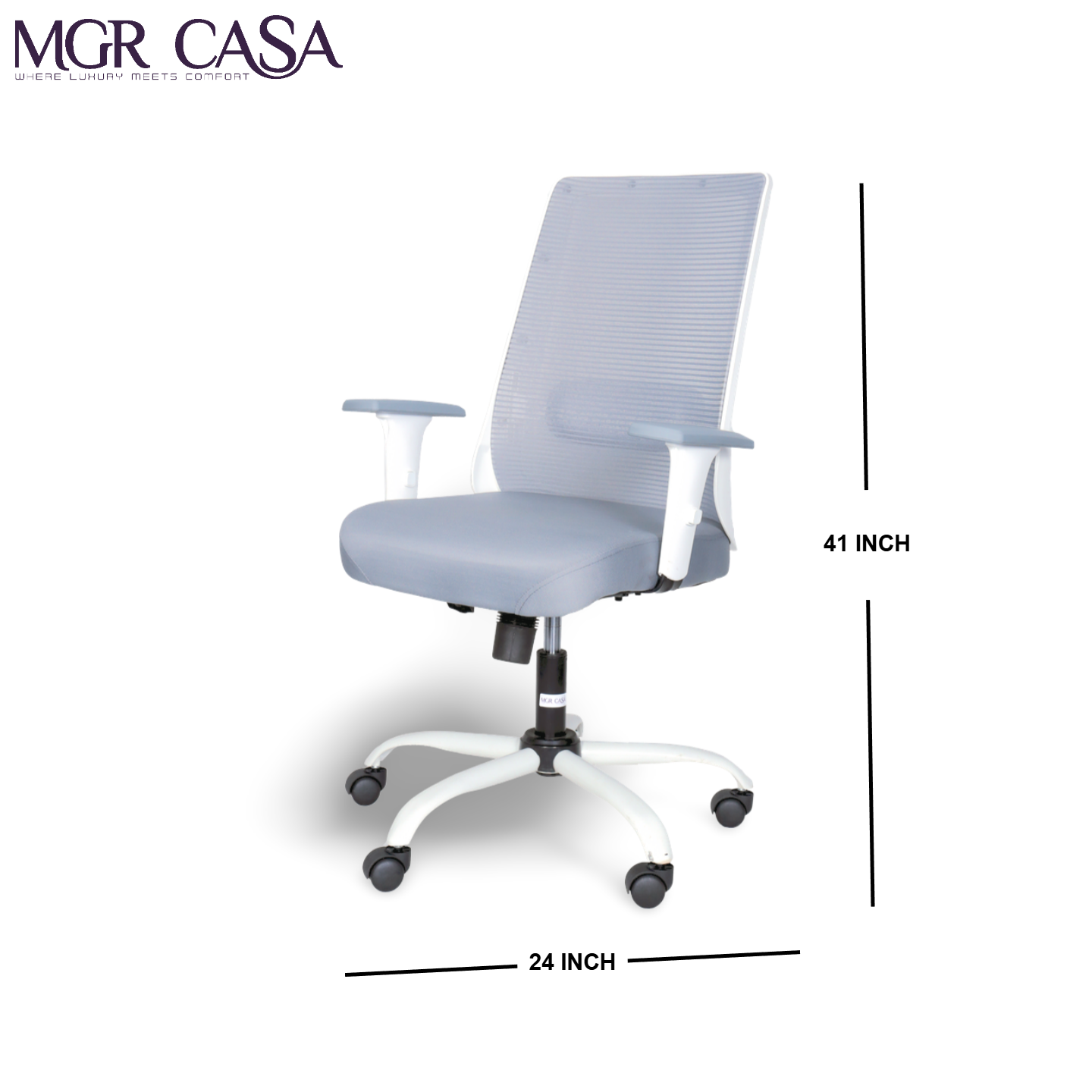 MGR HILITE GREY MID-BACK MESH OFFICE CHAIR