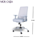 MGR HILITE GREY MID-BACK MESH OFFICE CHAIR