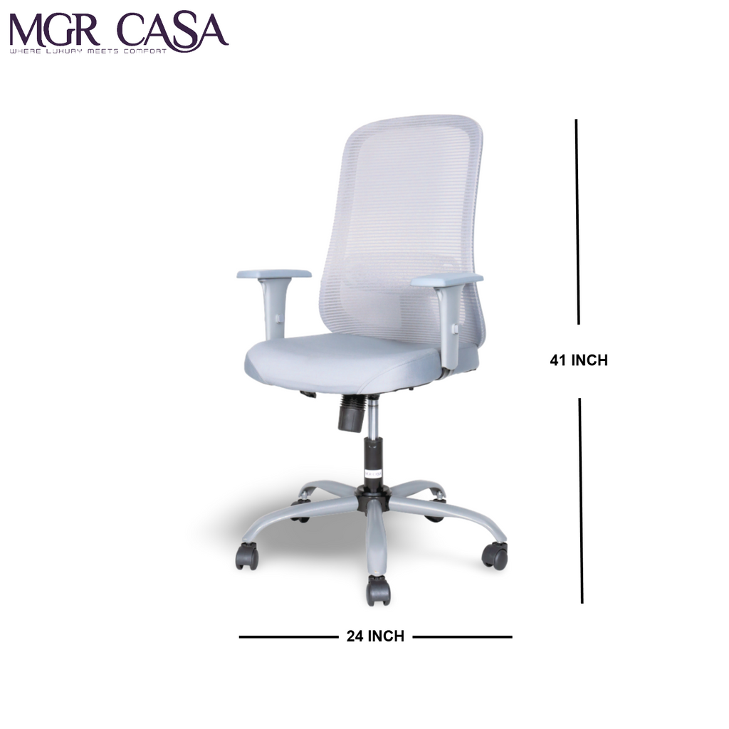 MGR ZOOM GERY MID-BACK MESH OFFICE CHAIR