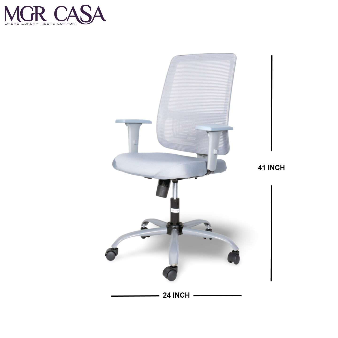 MGR RIO GREY MID-BACK MESH OFFICE CHAIR