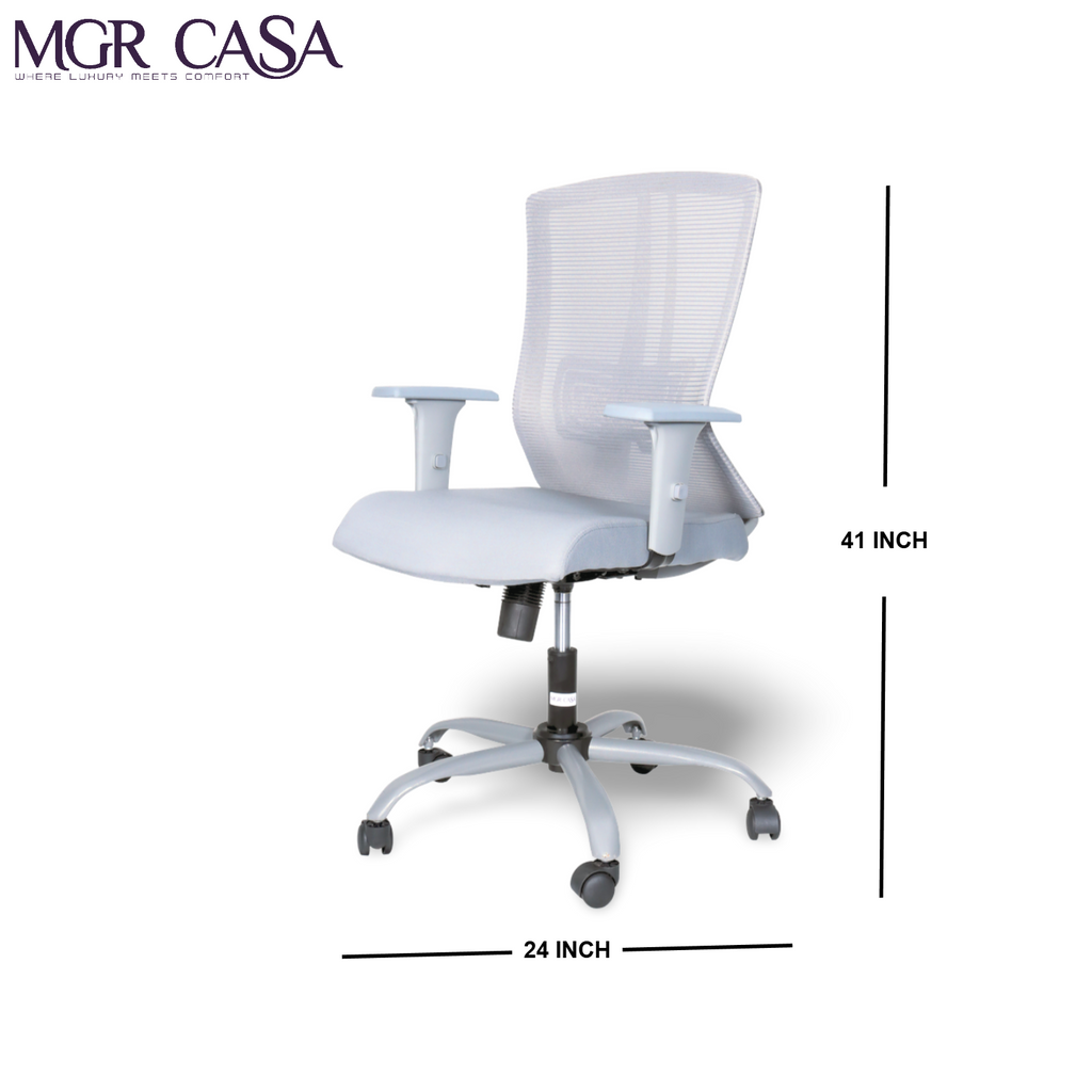MGR EAFFILE GREY MID-BACK MESH OFFICE CHAIR
