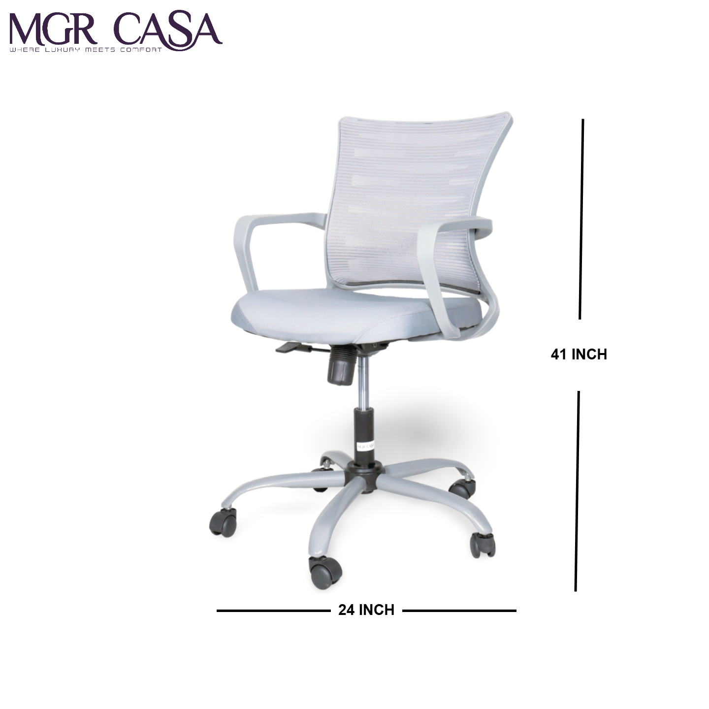 MGR ZIGZAG GREY MID-BACK MESH OFFICE CHAIR