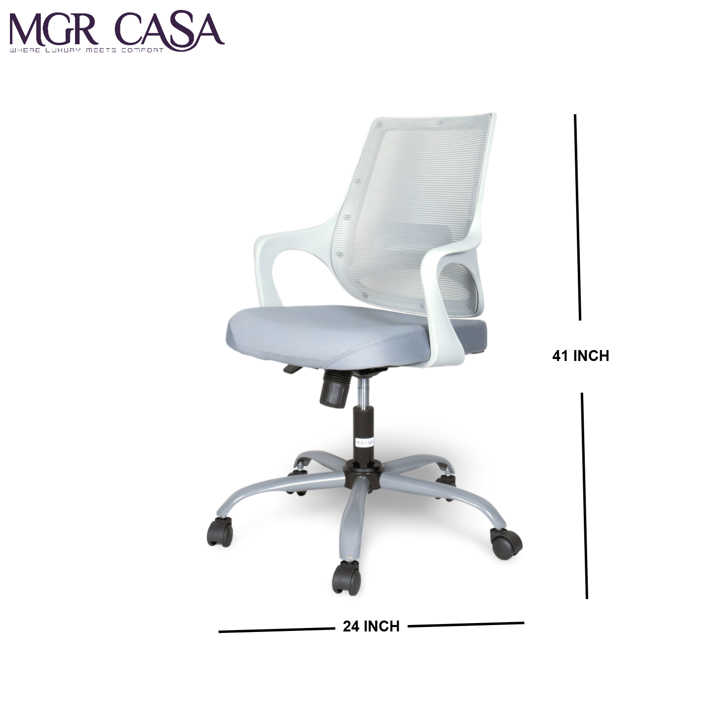 MGR MONO GREY MID-BACK MESH OFFICE CHAIR