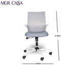 MGR DELTA WHITE-GREY MID-BACK MESH OFFICE CHAIR