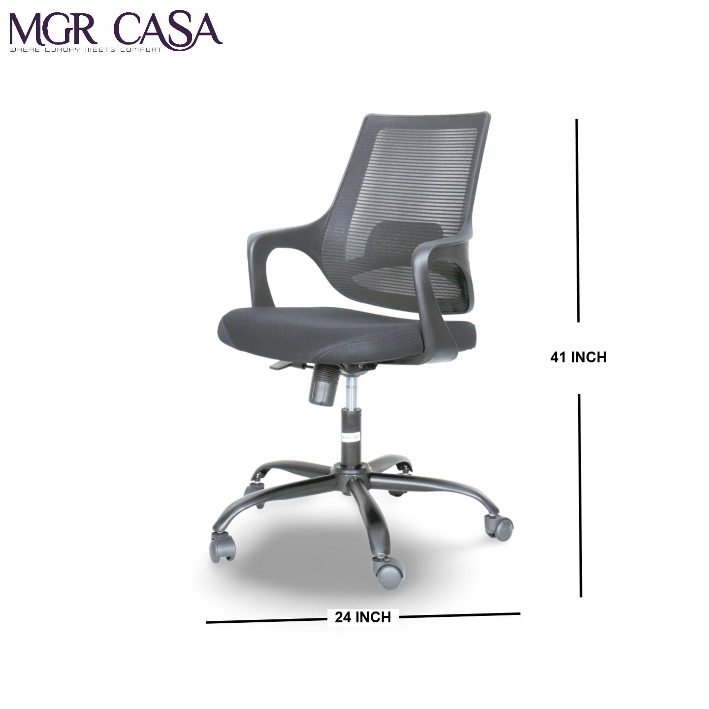 MGR MONO BLACK MID-BACK MESH OFFICE CHAIR