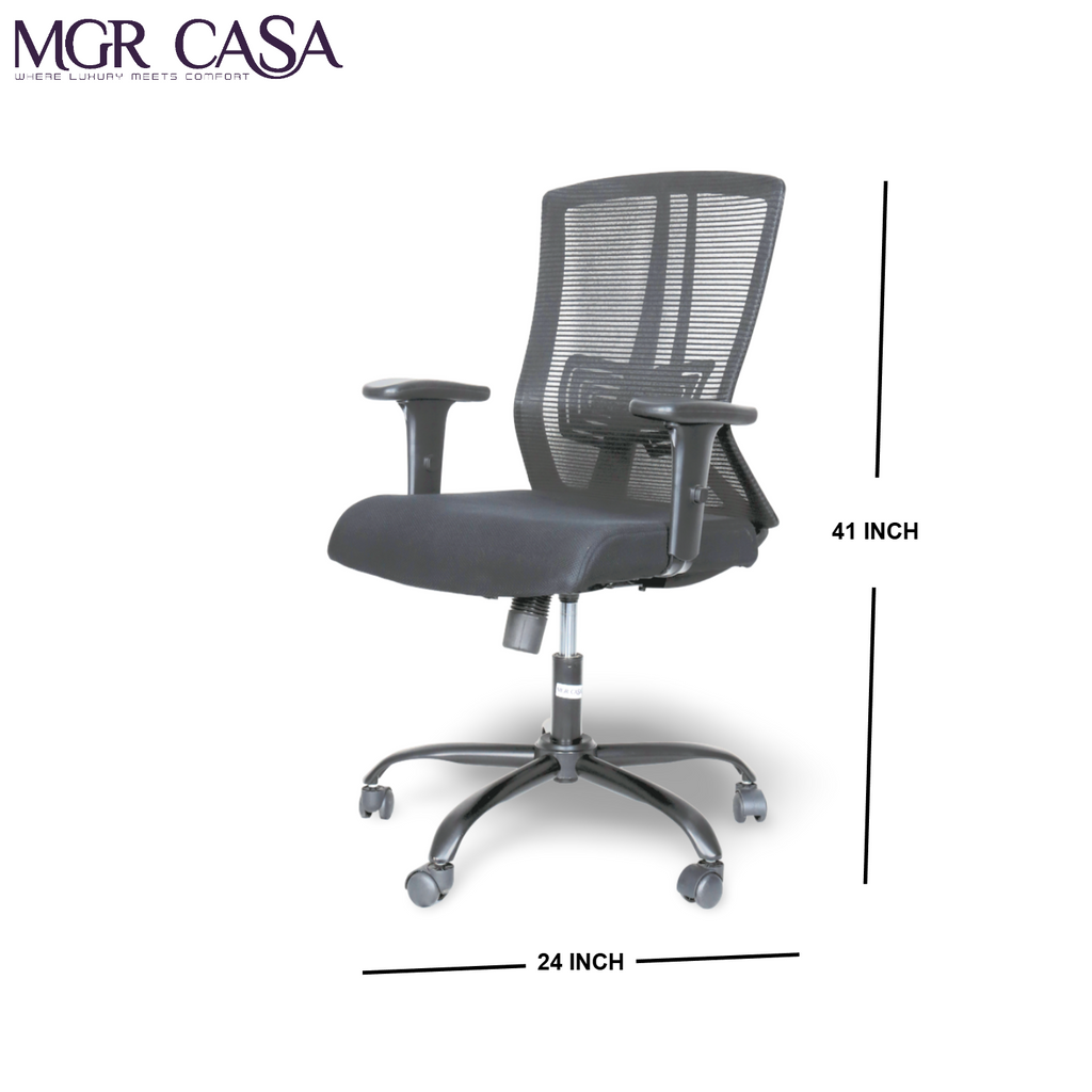 MGR EAFFILE BLACK MID-BACK MESH OFFICE CHAIR