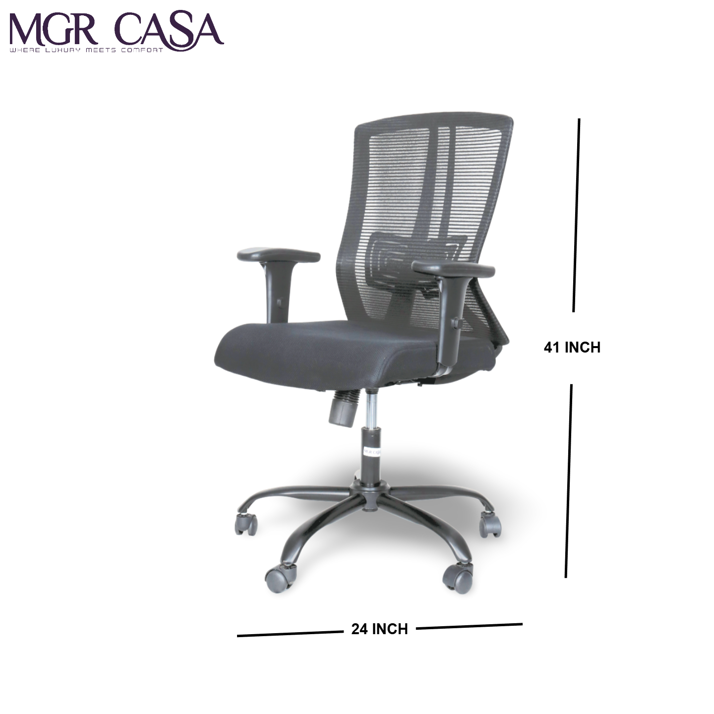 MGR EAFFILE BLACK MID-BACK MESH OFFICE CHAIR