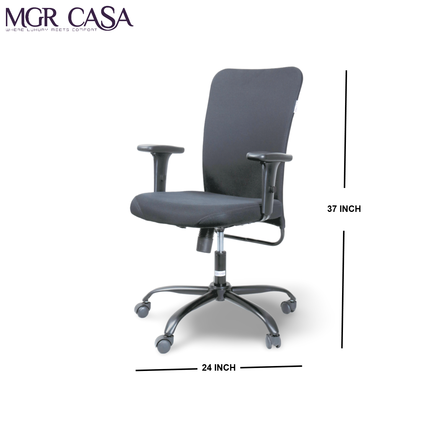 MGR NF UP DOWN BLACK MID-BACK MESH OFFICE CHAIR