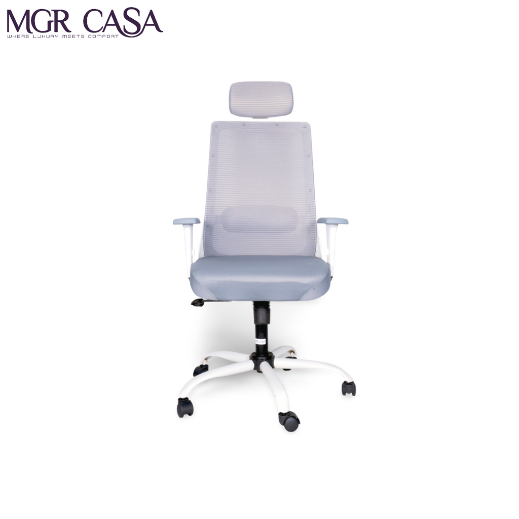MGR HILITE WHITE HIGH BACK MESH OFFICE CHAIR
