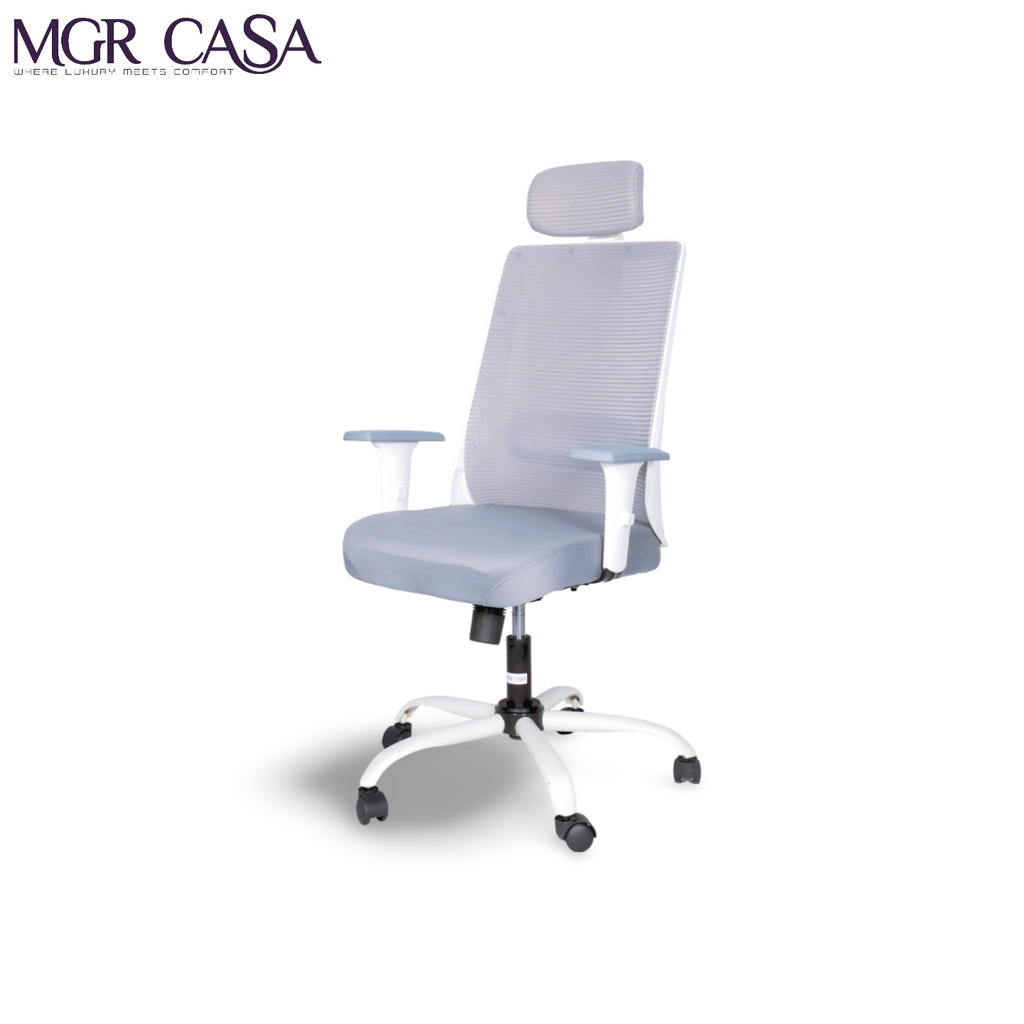 MGR HILITE WHITE HIGH BACK MESH OFFICE CHAIR