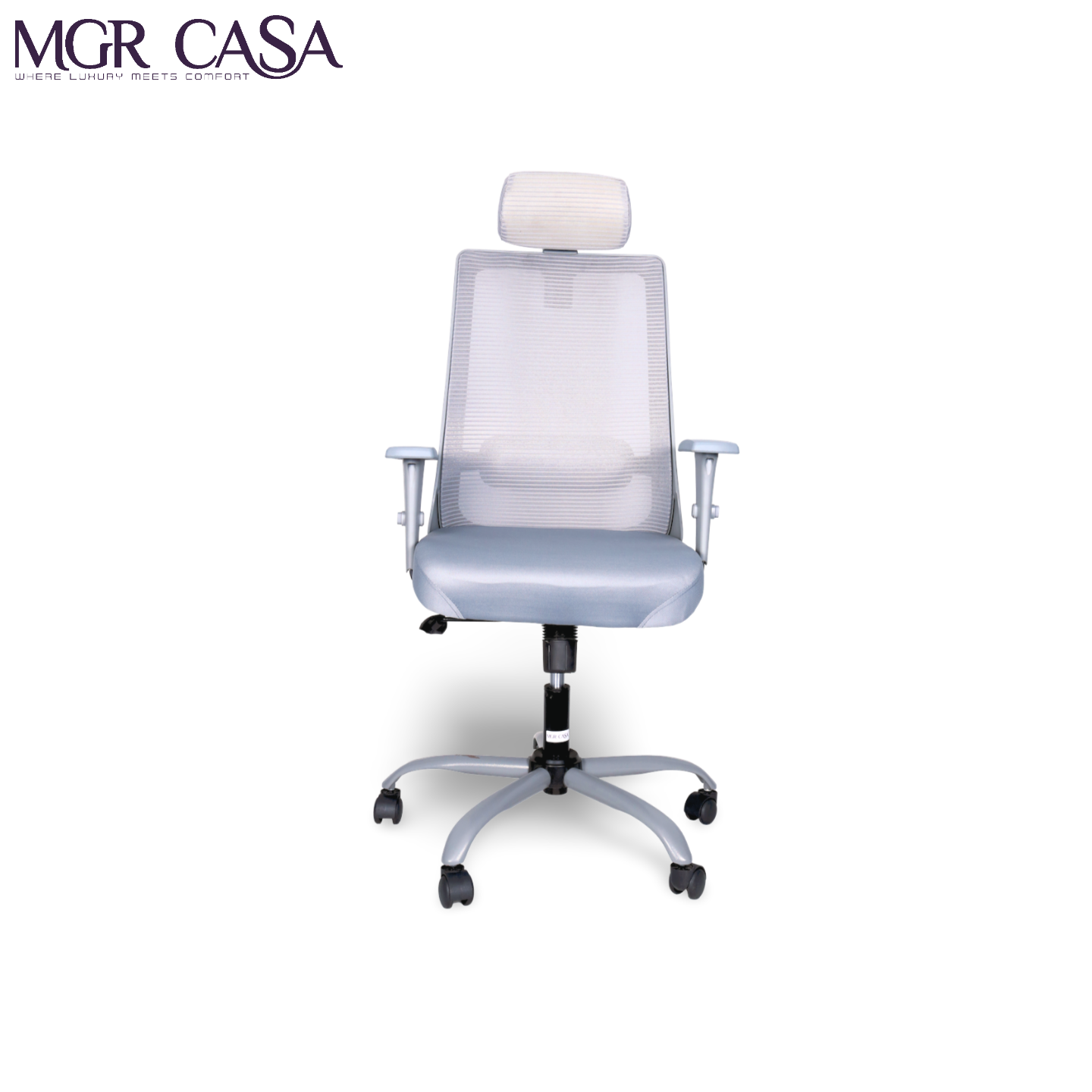 MGR HILITE GREY HIGH BACK MESH OFFICE CHAIR