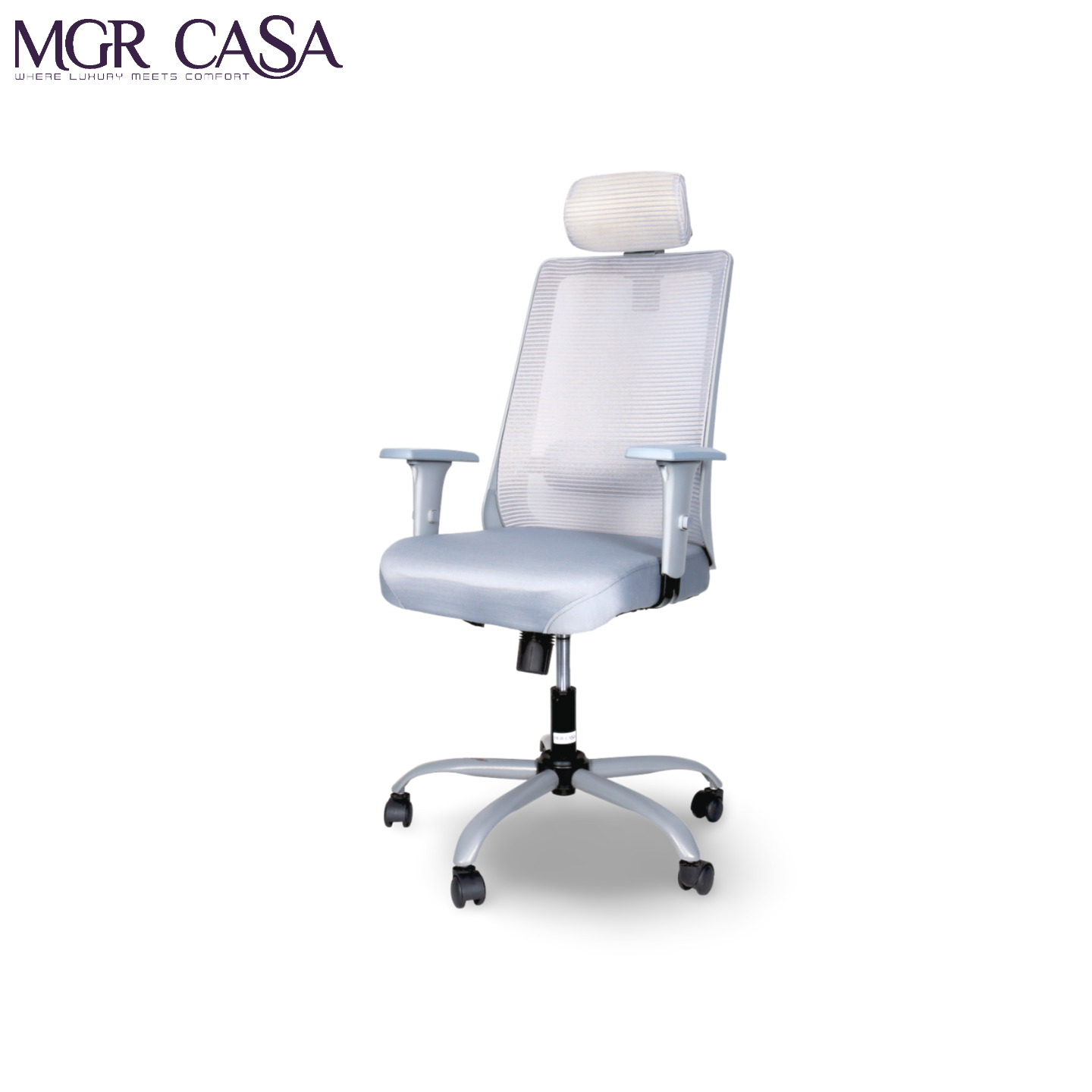 MGR HILITE GREY HIGH BACK MESH OFFICE CHAIR