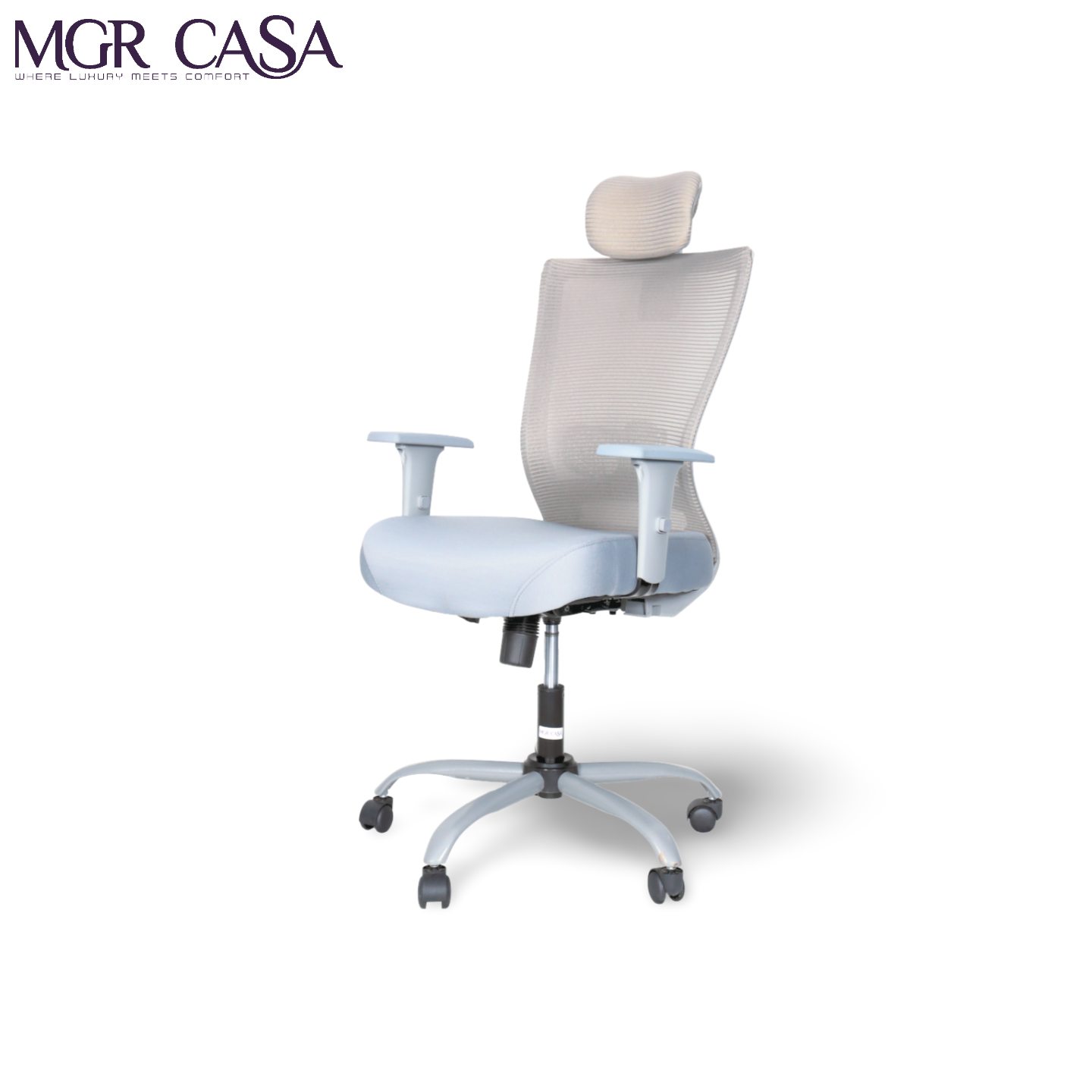 MGR MYSTIC GREY HIGH BACK MESH OFFICE CHAIR