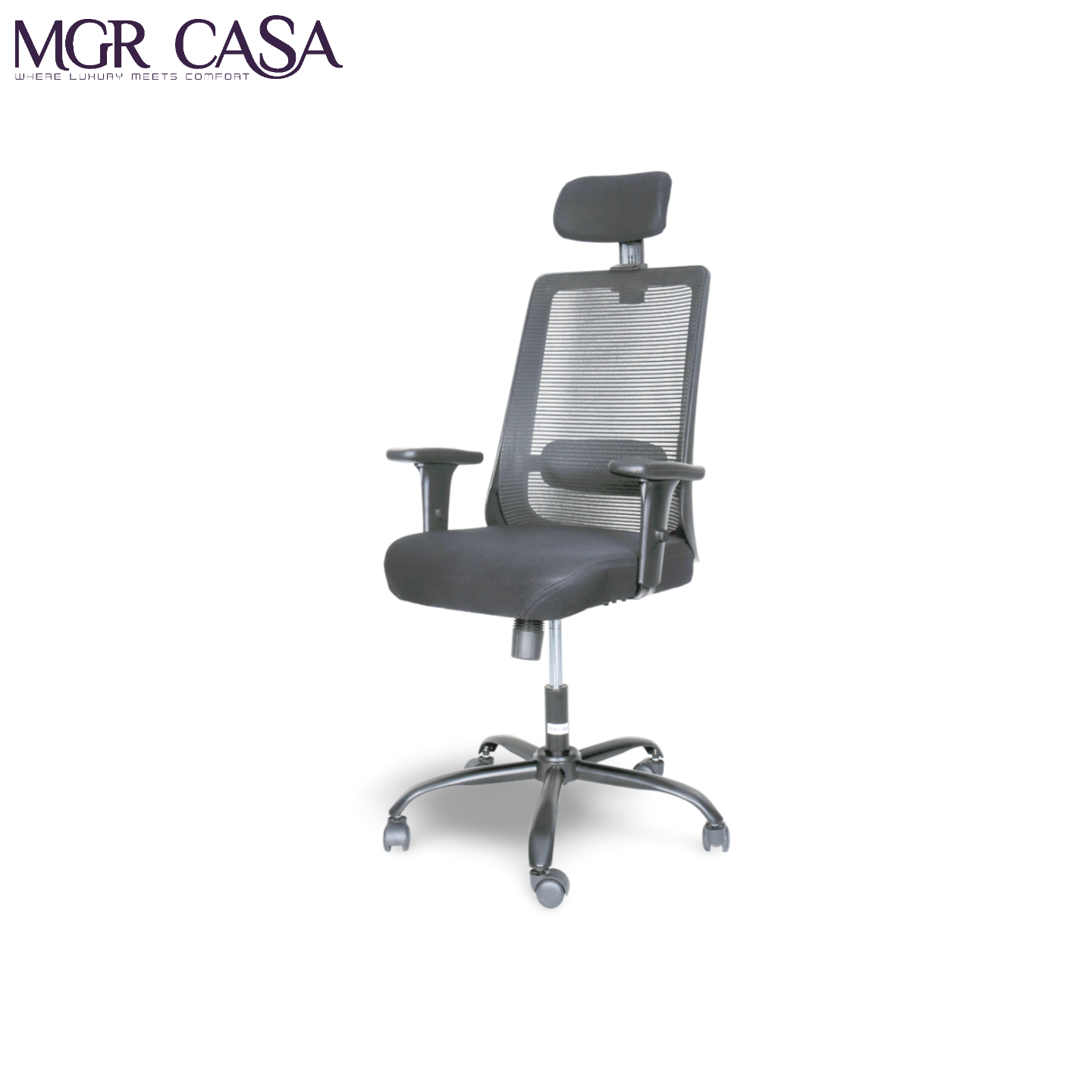 MGR HILITE BLACK HIGH BACK MESH OFFICE CHAIR