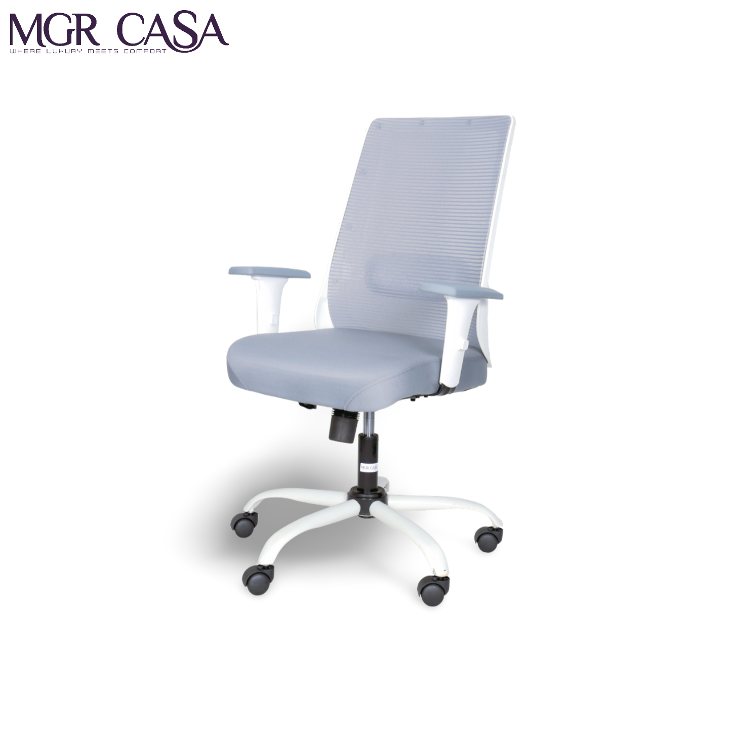 MGR HILITE GREY MID-BACK MESH OFFICE CHAIR