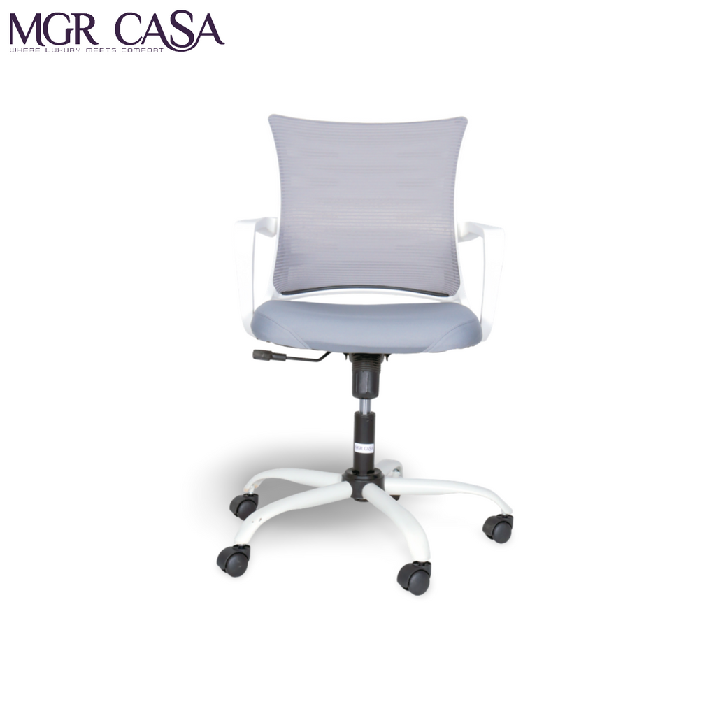 MGR ZIZAG GREY-WHITE MID-BACK MESH OFFICE CHAIR