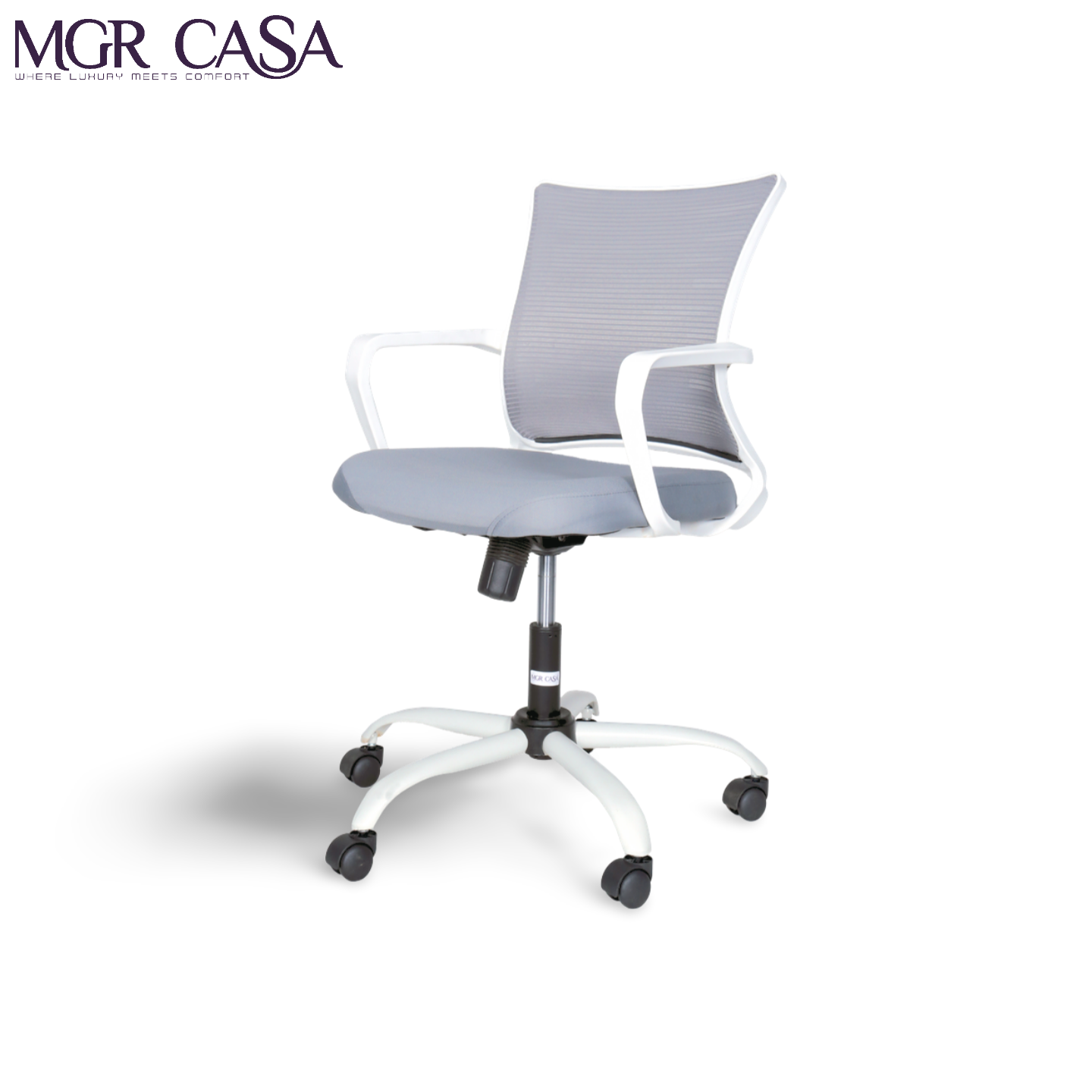 MGR ZIZAG GREY-WHITE MID-BACK MESH OFFICE CHAIR