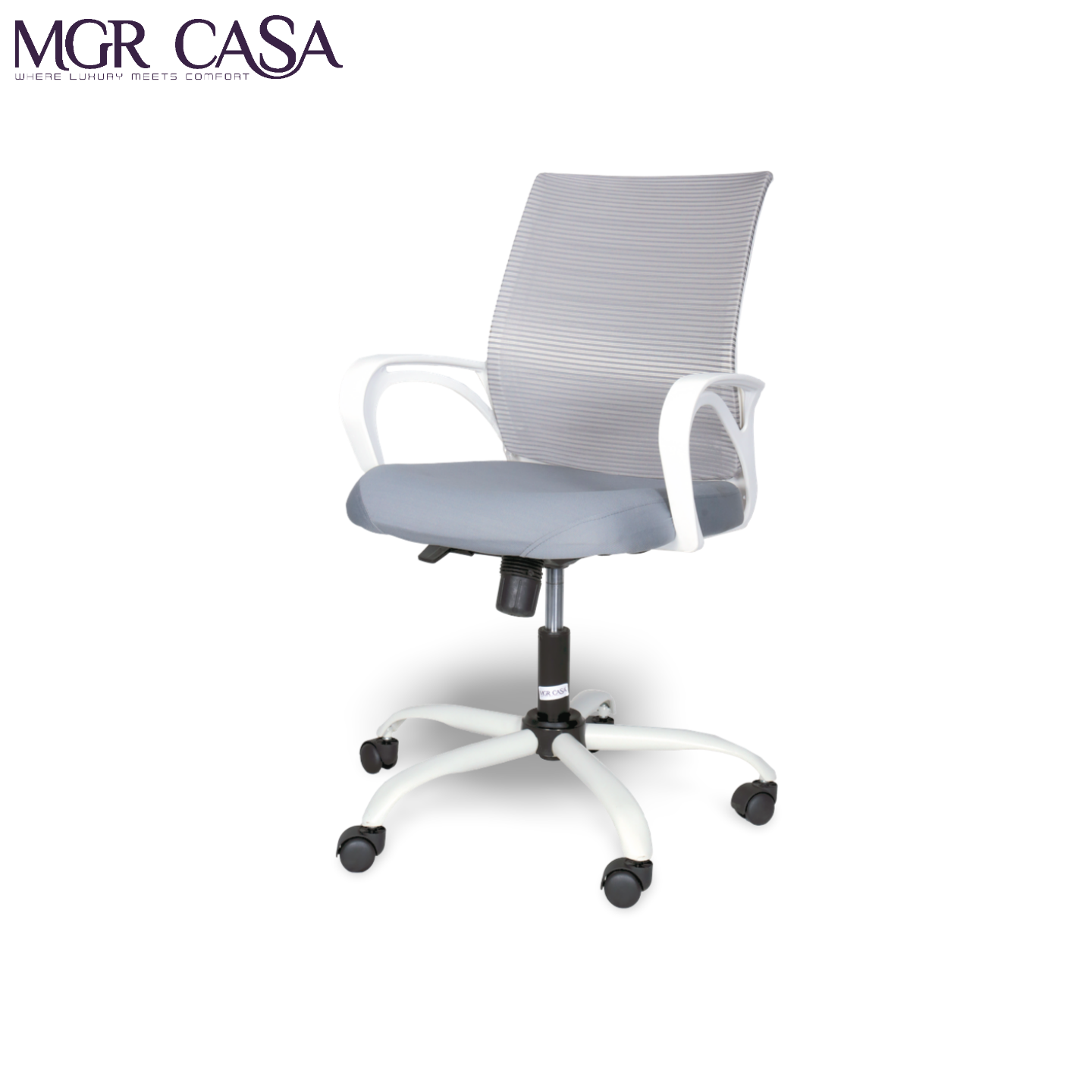 MGR DELTA WHITE-GREY MID-BACK MESH OFFICE CHAIR