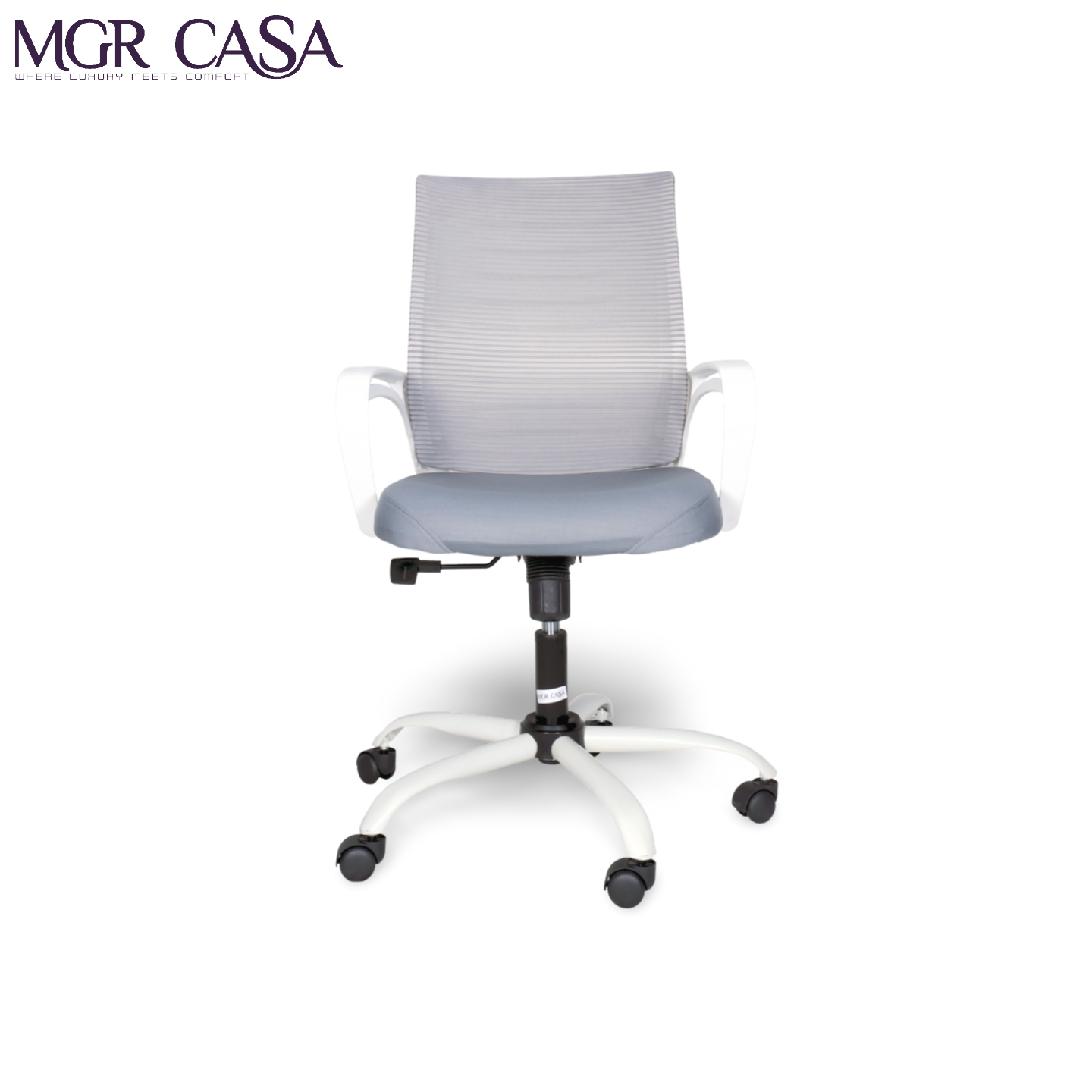 MGR DELTA WHITE-GREY MID-BACK MESH OFFICE CHAIR