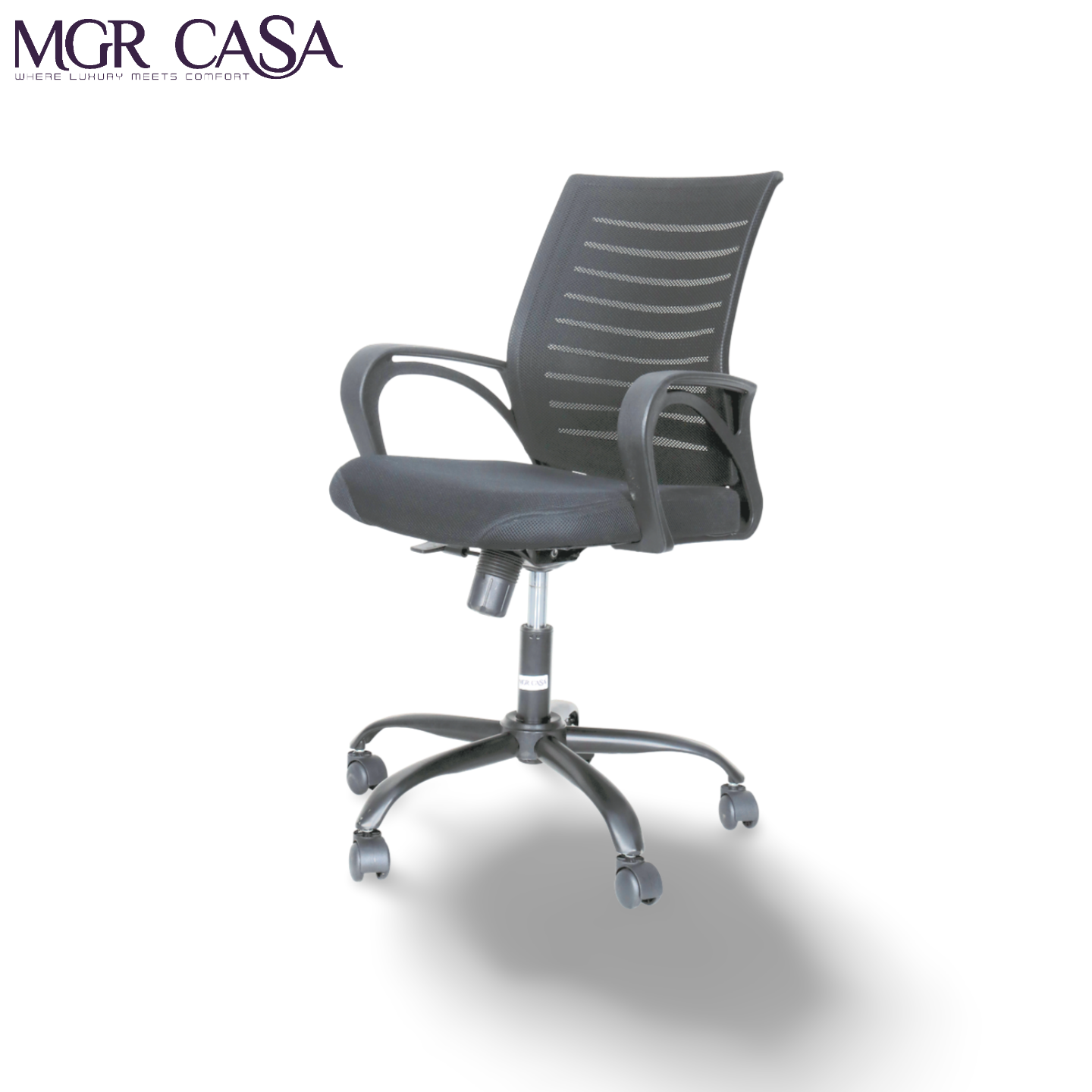 MGR DELTA BLACK MID-BACK MESH OFFICE CHAIR