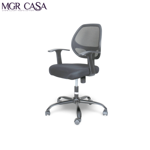 MGR 803 BLACK MID-BACK MESH OFFICE CHAIR