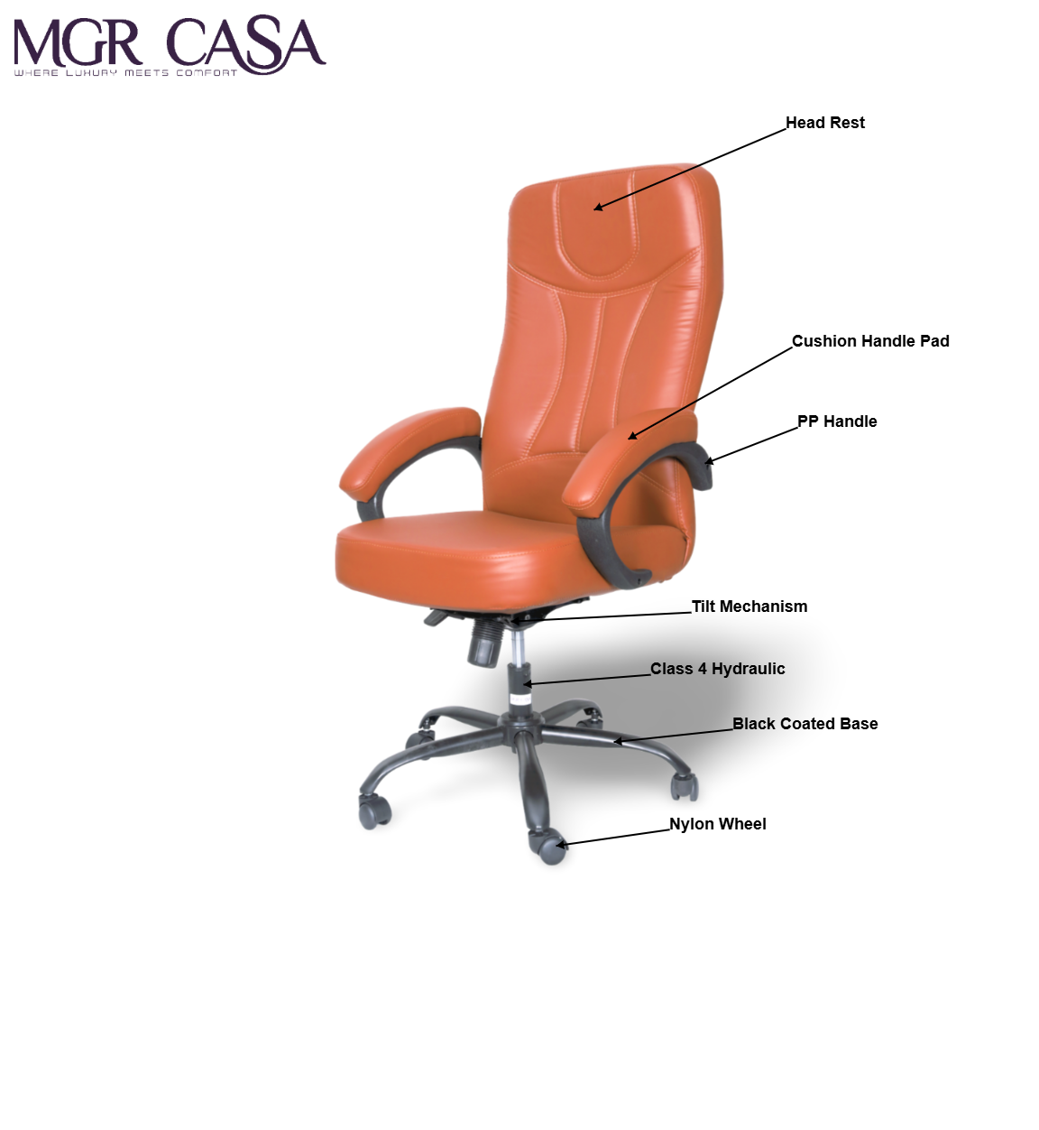 MGR ALPHA RECLINER CUSHION HIGH BACK OFFICE CHAIR