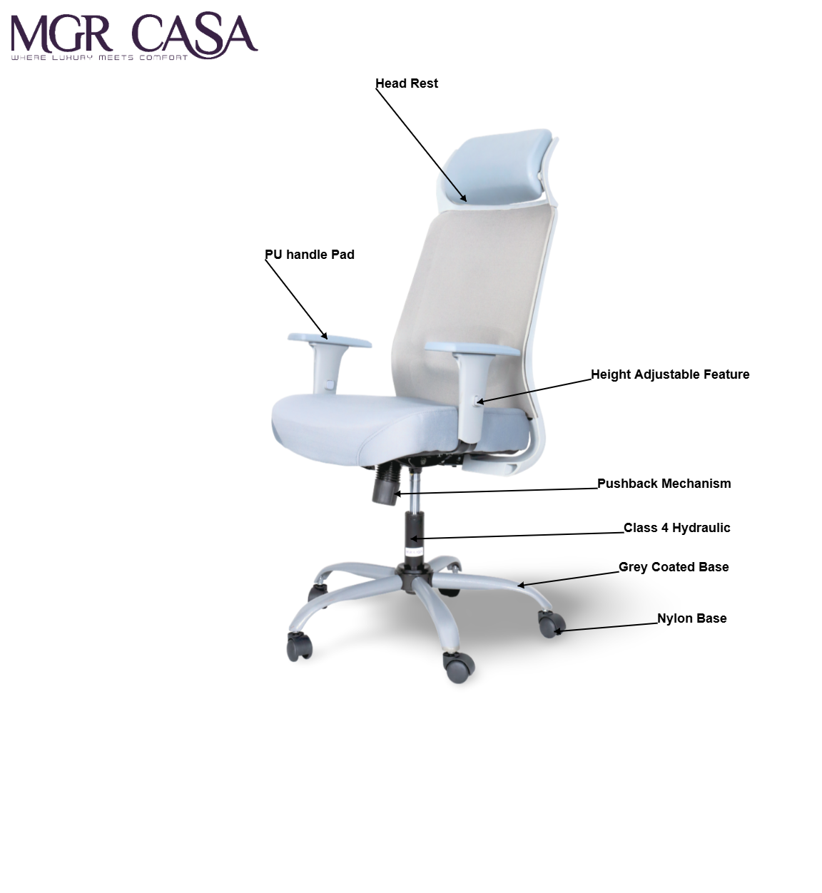 MGR ORION HIGH BACK MESH OFFICE CHAIR