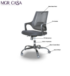 MGR MONO BLACK MID-BACK MESH OFFICE CHAIR