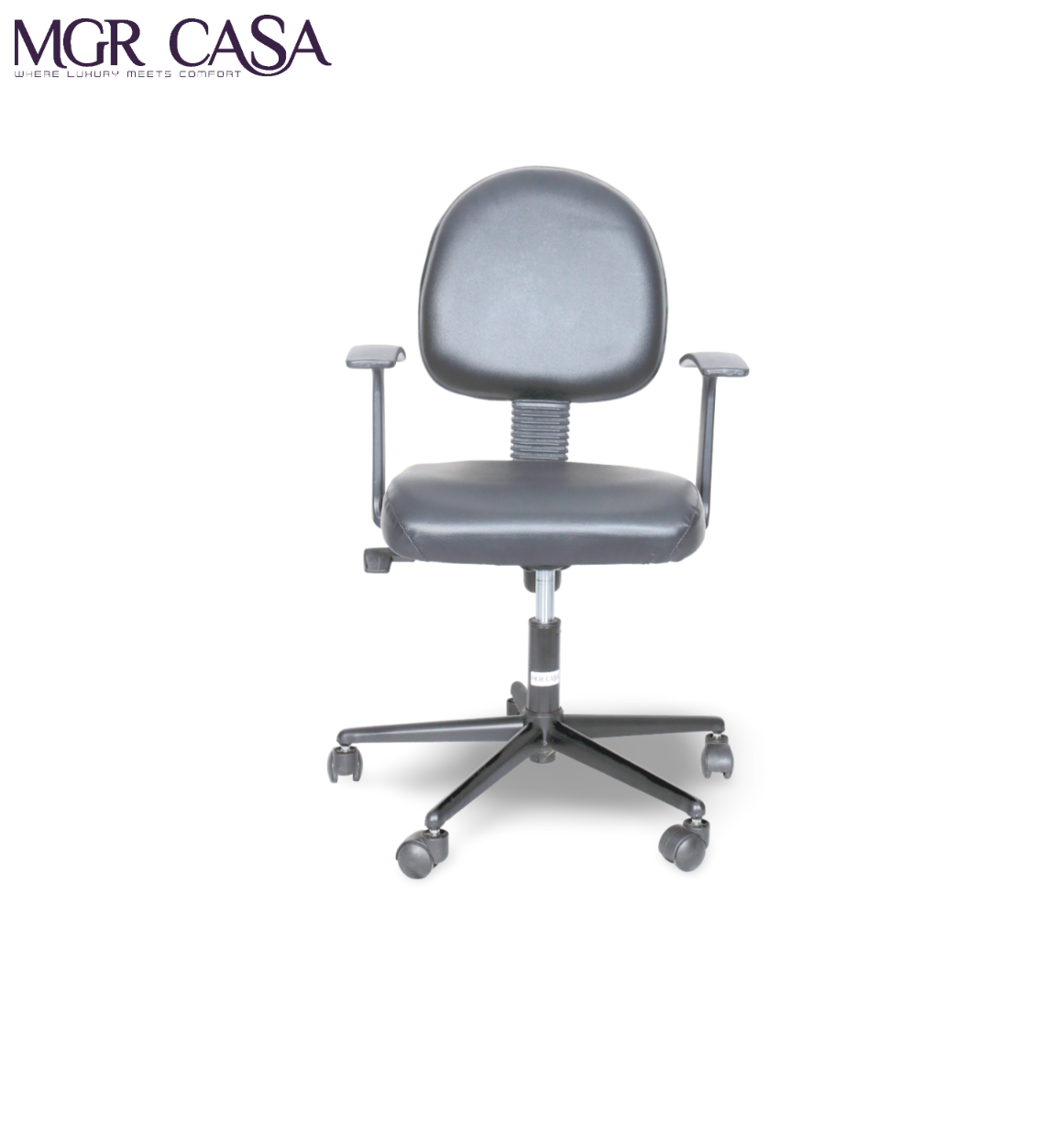 MGR BLACK MID-BACK REXINE OFFICE CHAIR