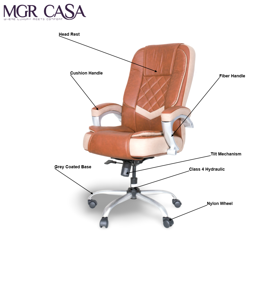 MGR DIAMOND CUSHION HIGH BACK OFFICE CHAIR