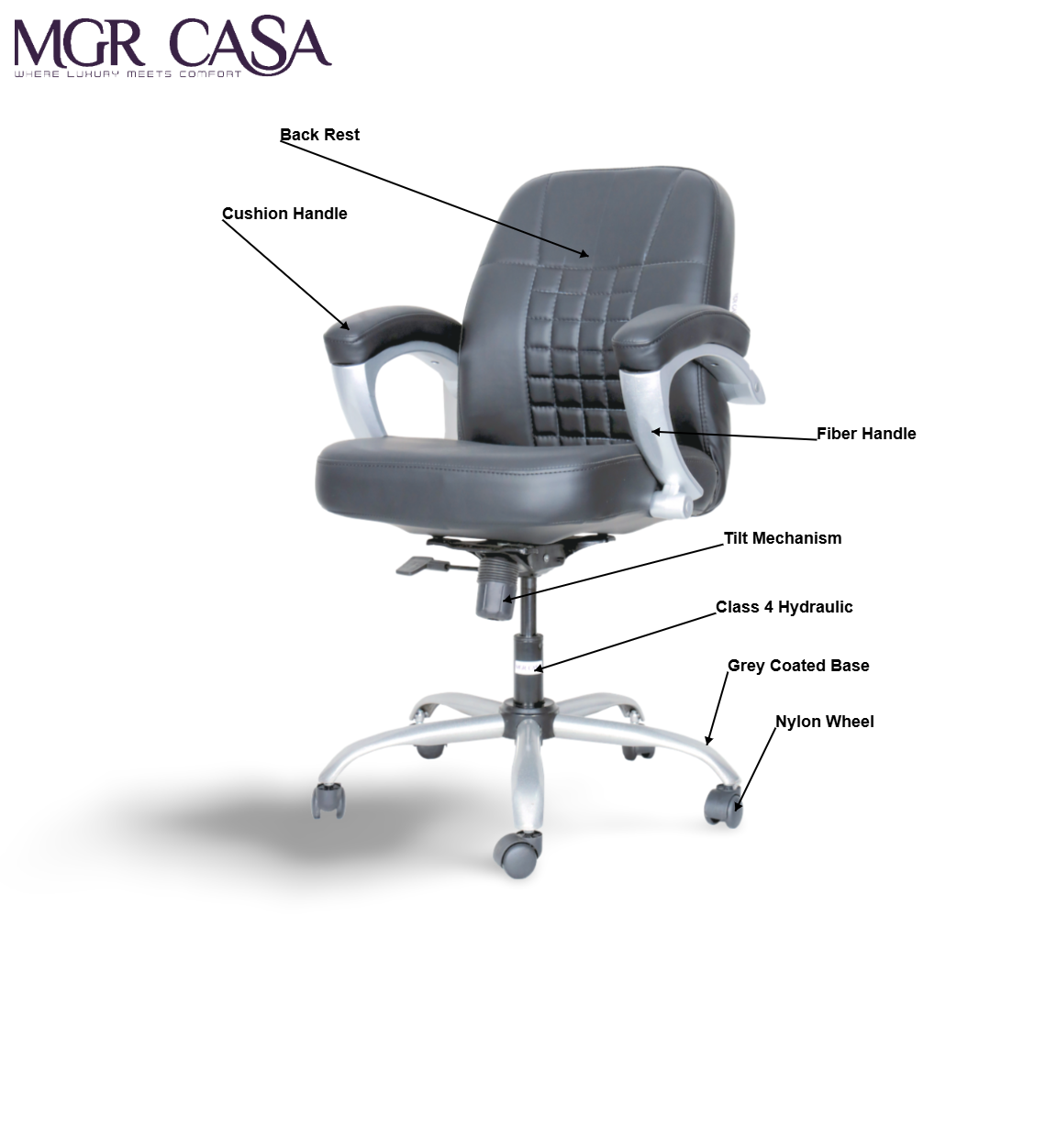MGR ZEBRA MEDIUM BACK CUSHION OFFICE CHAIR