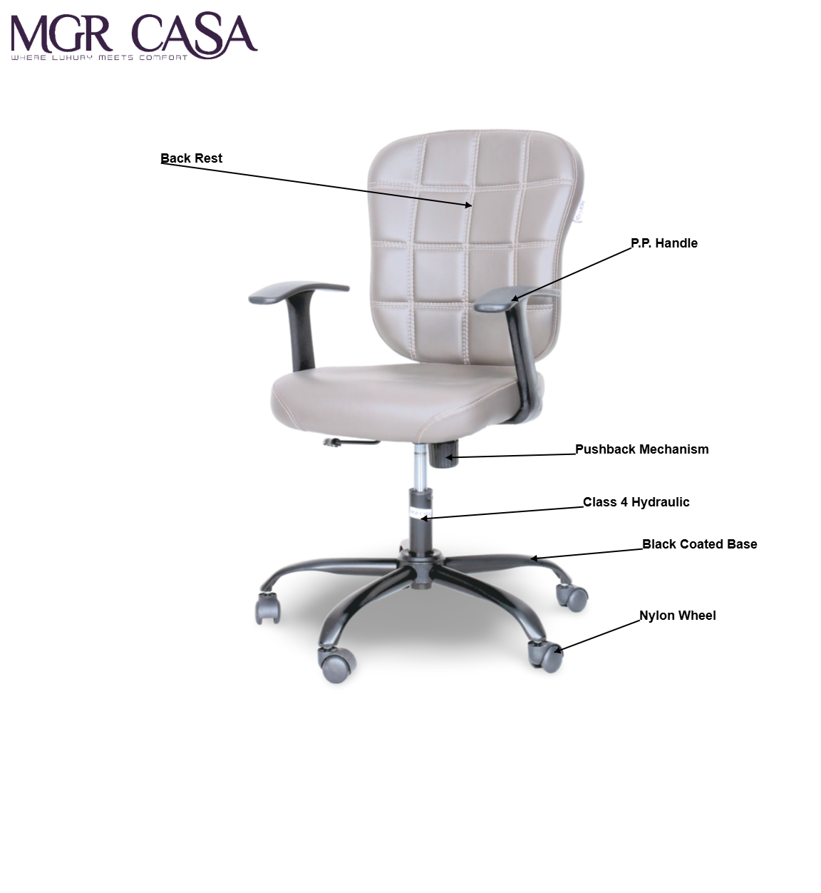 MGR 67 MEDIUM BACK  CUSHION OFFICE CHAIR