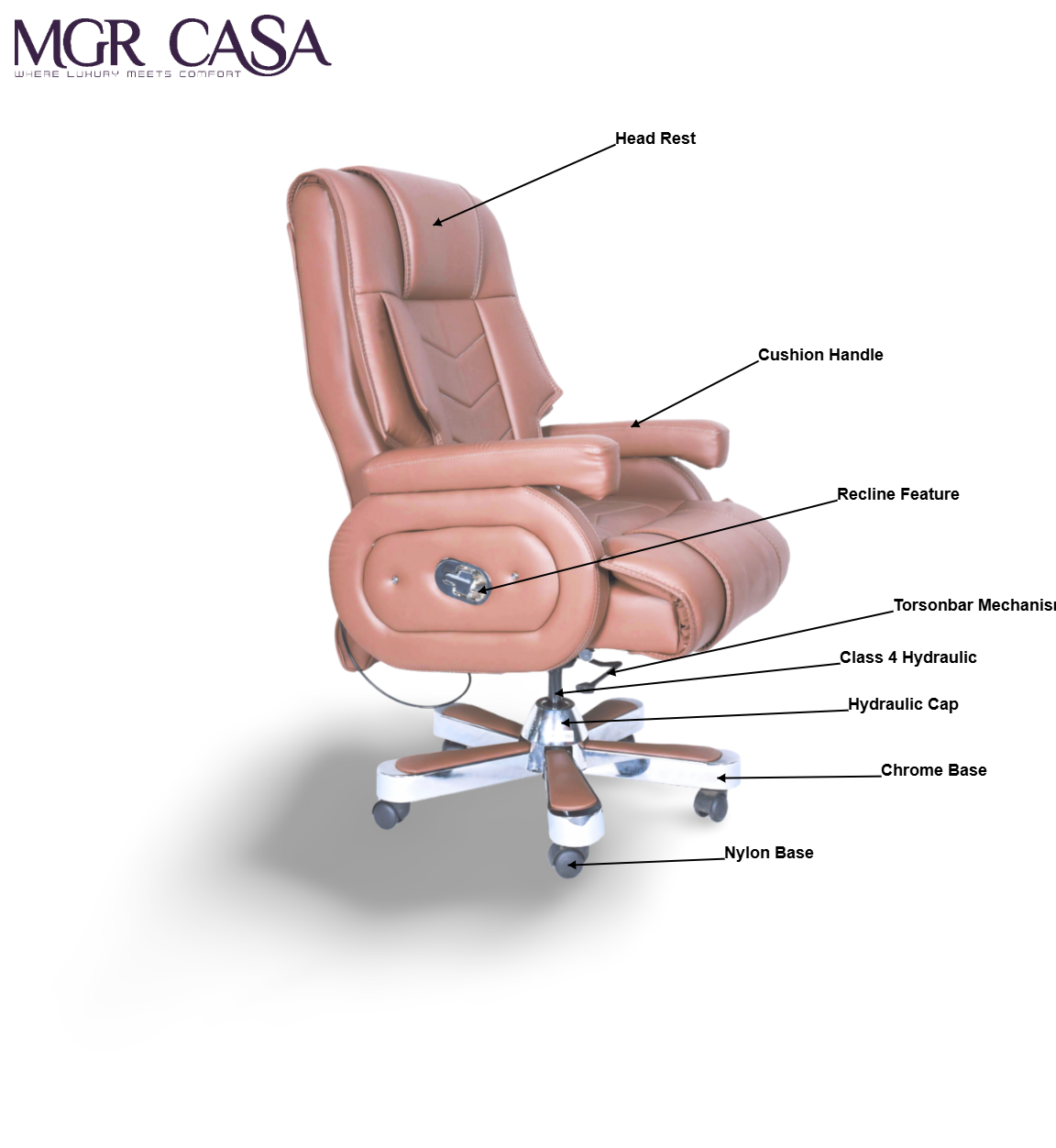 MGR PEARL RECLINER CUSHION HIGH BACK OFFICE CHAIR