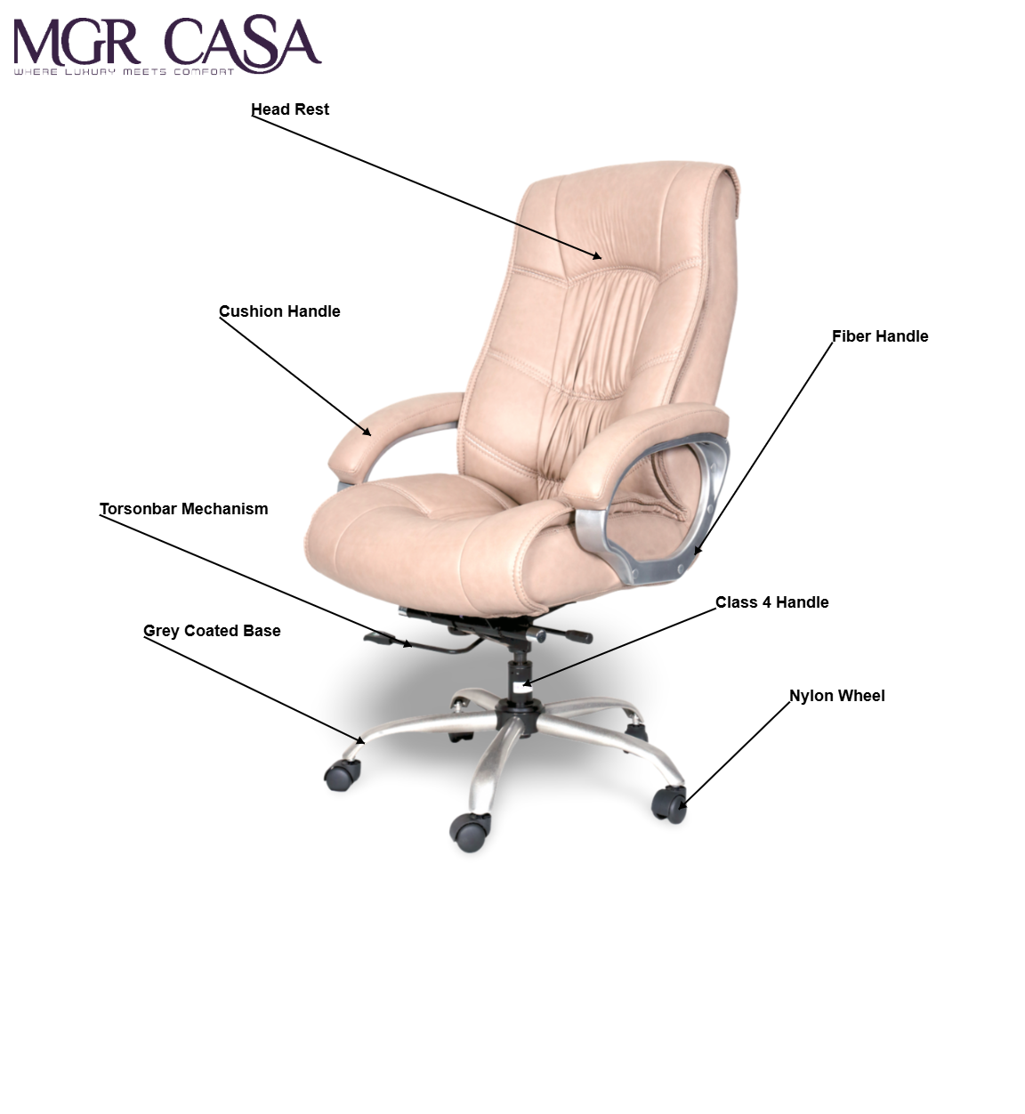 MGR A STAR  CUSHION HIGH BACK OFFICE CHAIR