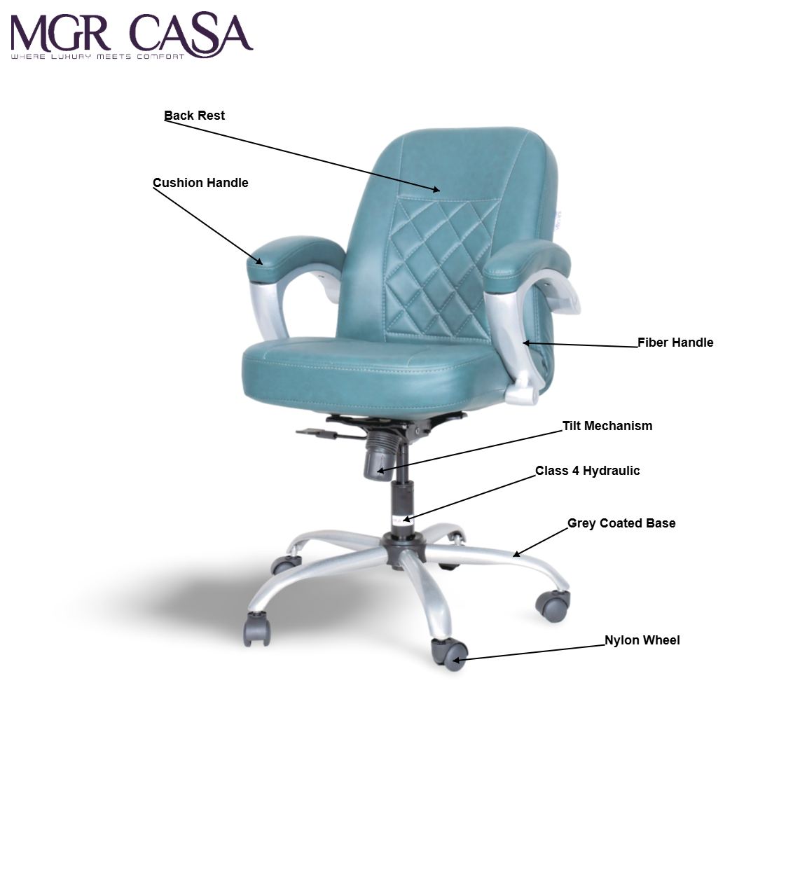 MGR DIAMOND MEDIUM BACK  CUSHION OFFICE CHAIR