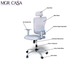 MGR VENTO GREY HIGH BACK MESH OFFICE CHAIR