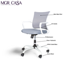 MGR ZIZAG GREY-WHITE MID-BACK MESH OFFICE CHAIR